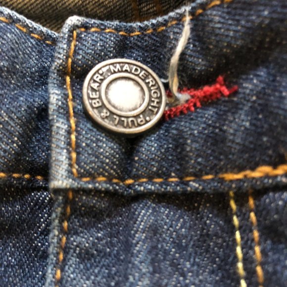 Pull&Bear Co. Men's Slim Fit 5 Pocket Whiskered Denim Jeans Blue Size 34 - Picture 6 of 7